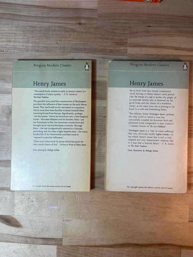 Henry James ~ Washington Square & The Europeans ~ Penguin Modern Classics