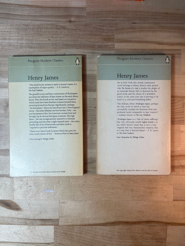 Henry James ~ Washington Square & The Europeans ~ Penguin Modern Classics