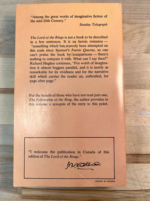 Rare Canadian Printing - The Two Towers - Pauline Baynes Illus. Cover