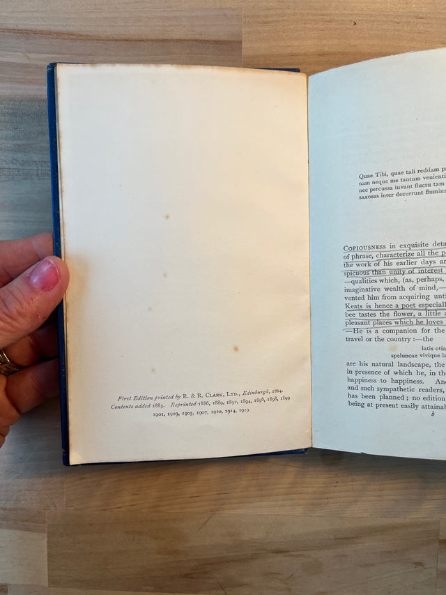 The Poetical Works of John Keats ~ 1919 ~ Macmillan & Co.