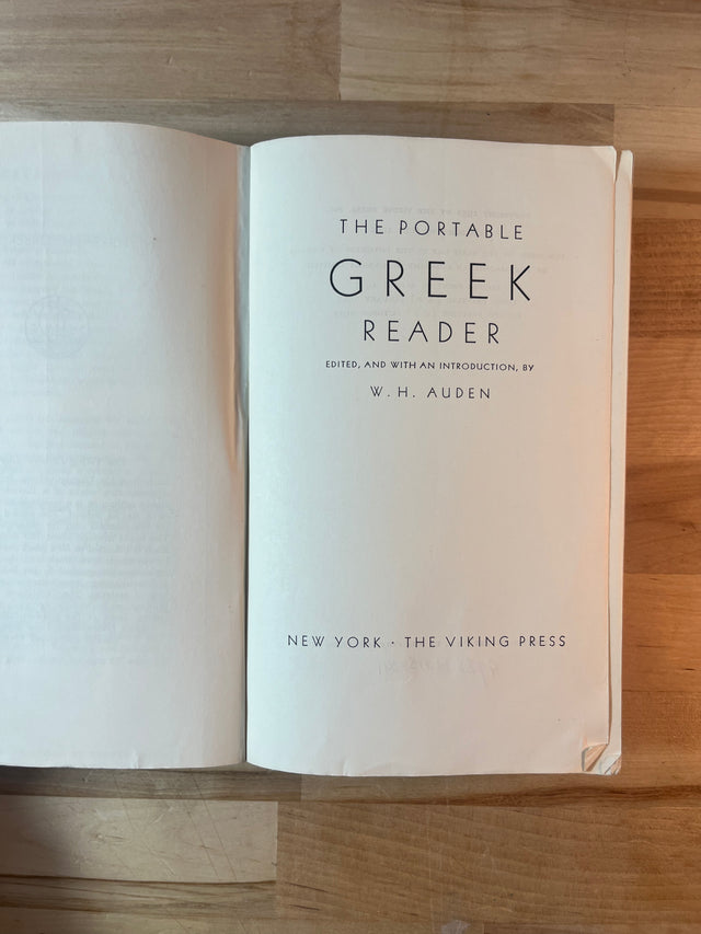 W.H. Auden ~ The Viking Portable Greek Reader